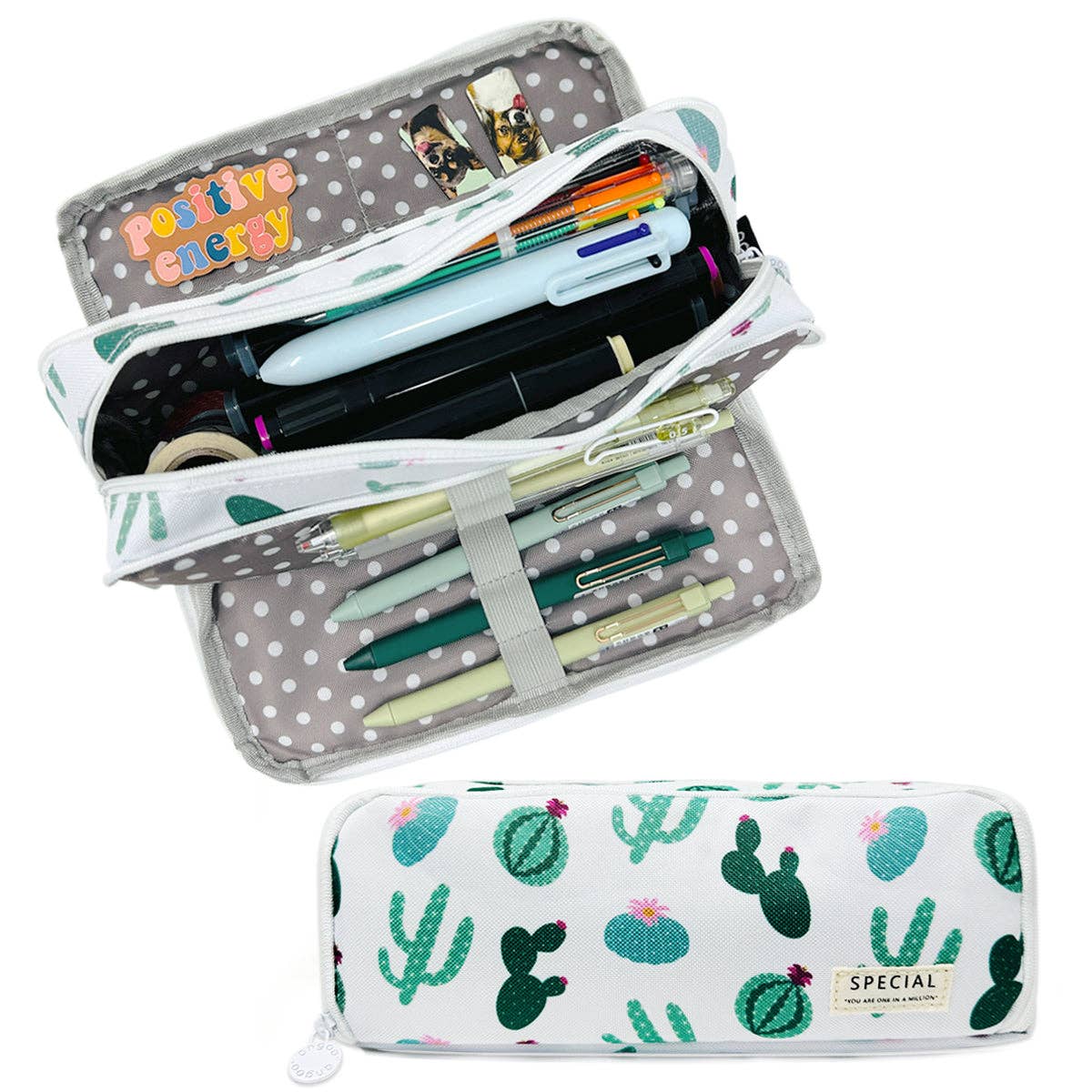 Wrapables.com - Wrapables Large Capacity Pencil Case, 3 Compartment Pouch - Macarons - The Merri Artist - merriartist.com