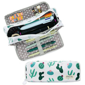 Wrapables.com - Wrapables Large Capacity Pencil Case, 3 Compartment Pouch - Macarons - The Merri Artist - merriartist.com