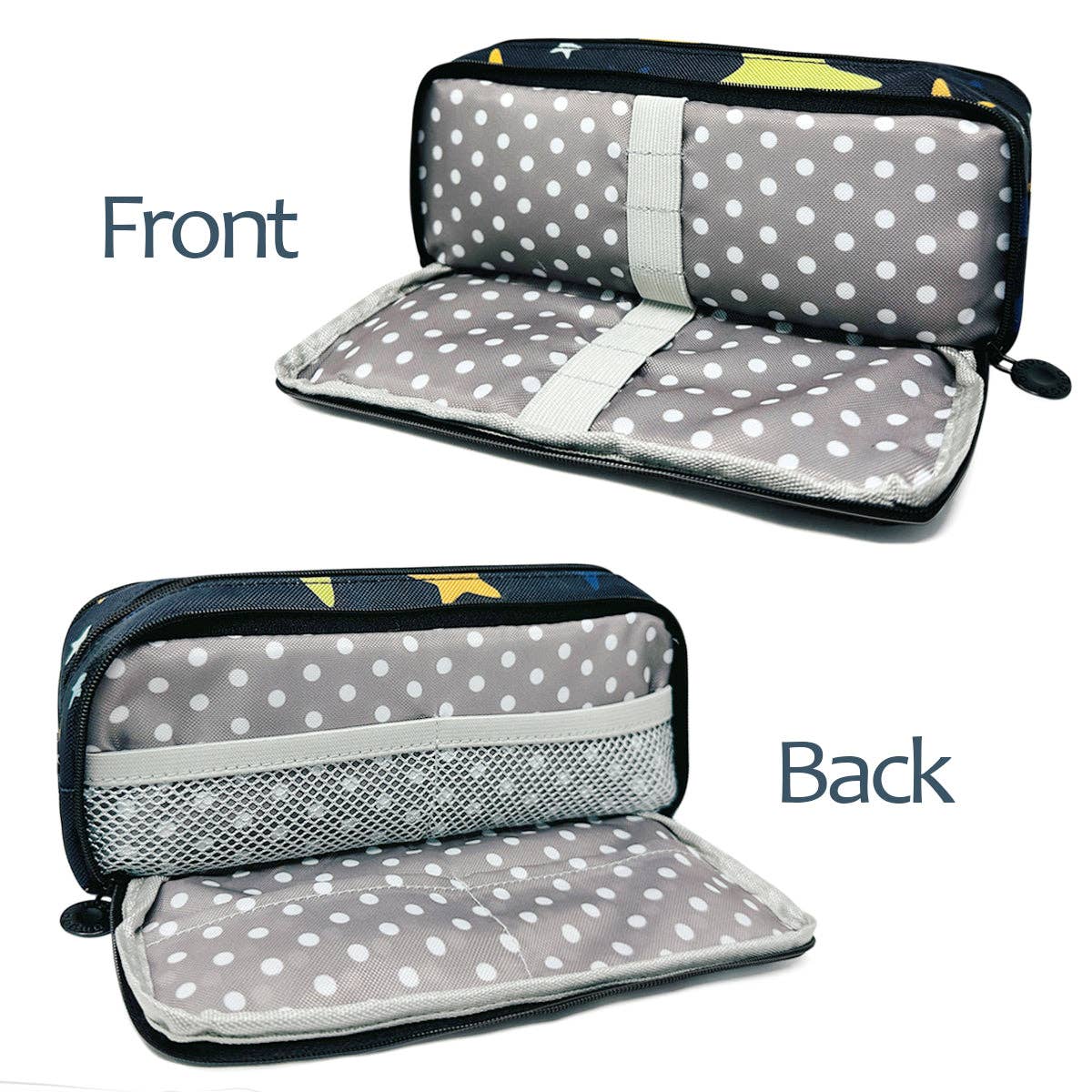 Wrapables.com - Wrapables Large Capacity Pencil Case, 3 Compartment Pouch - Macarons - The Merri Artist - merriartist.com