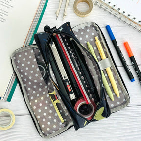 Wrapables.com - Wrapables Large Capacity Pencil Case, 3 Compartment Pouch - Macarons - The Merri Artist - merriartist.com