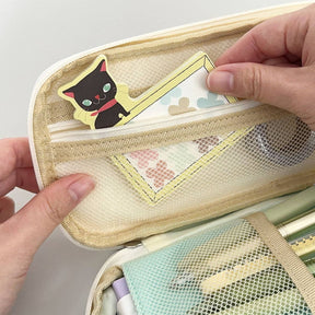 Wrapables.com - Wrapables Large Capacity Pencil Case Expandable Pencil Pouch - Aqua - The Merri Artist - merriartist.com