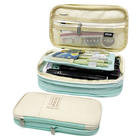 Wrapables.com - Wrapables Large Capacity Pencil Case Expandable Pencil Pouch - Aqua - The Merri Artist - merriartist.com