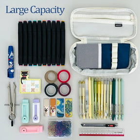 Wrapables.com - Wrapables Large Capacity Pencil Case Expandable Pencil Pouch - Lavender - The Merri Artist - merriartist.com