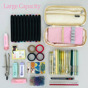 Wrapables.com - Wrapables Large Capacity Pencil Case Expandable Pencil Pouch - Lavender - The Merri Artist - merriartist.com