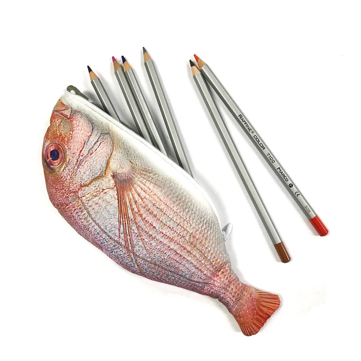 Wrapables.com - Wrapables Novelty Fish Style Pencil Case - Yellow - The Merri Artist - merriartist.com