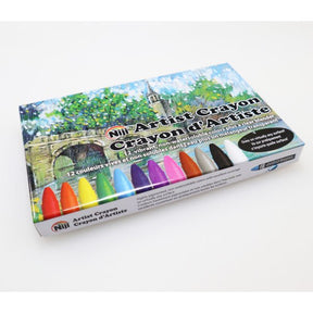 Yasutomo Niji Artist Crayon 12 Color Set (non - watersoluble) - The Merri Artist - merriartist.com