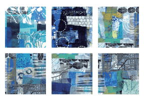 Yasutomo Origami Collage All Blue 6 Patterns 24 Sheets - The Merri Artist - merriartist.com