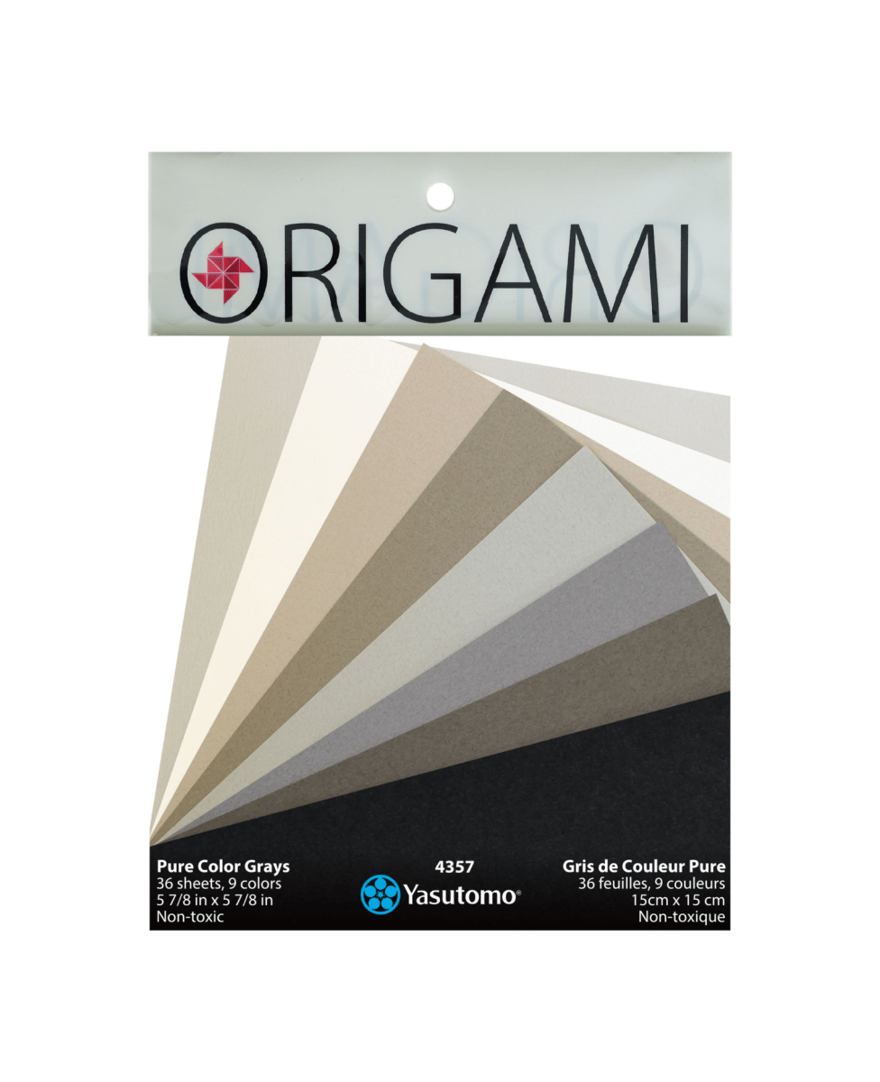 Yasutomo Origami PURE Grays 9 Colors 36 Sheets - The Merri Artist - merriartist.com