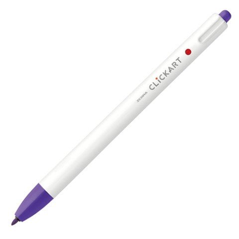Zebra ClickArt Retractable Marker Pen .6mm Purple - The Merri Artist - merriartist.com