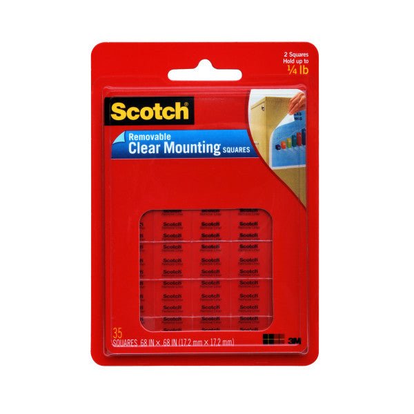 3M Scotch 859 Clear Removable Mounting Squares - 11/16 inch - pack of 35 - The Merri Artist - merriartist.com