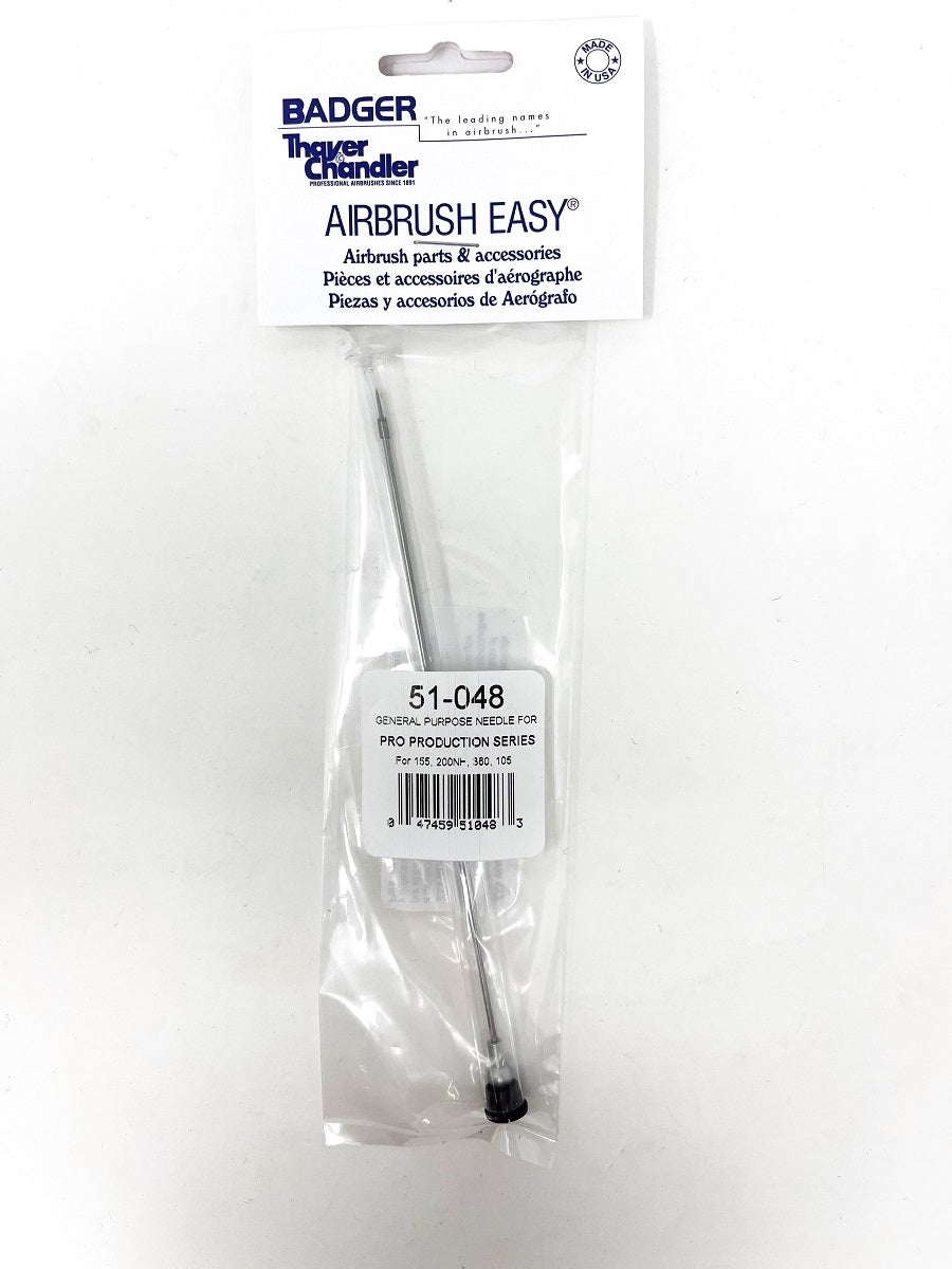 Badger Airbrush Replacement Part 51-048 Medium Needle for Pro Production Series  (silver end)