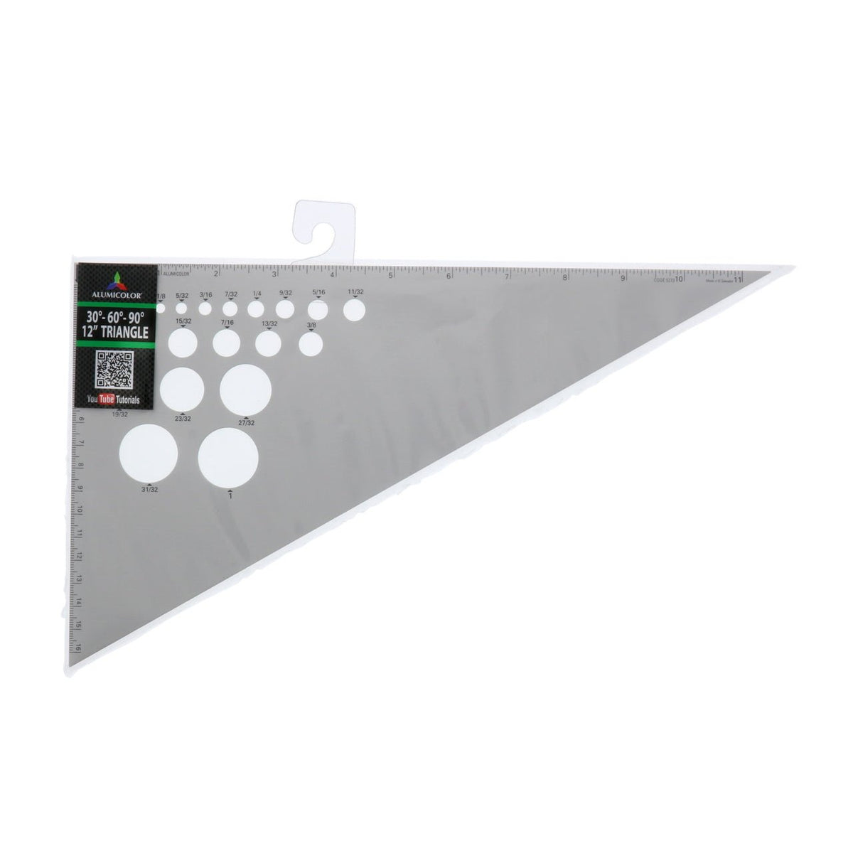 Alumicolor Non-Slip Straight Edge 12 Inch Silver Ruler