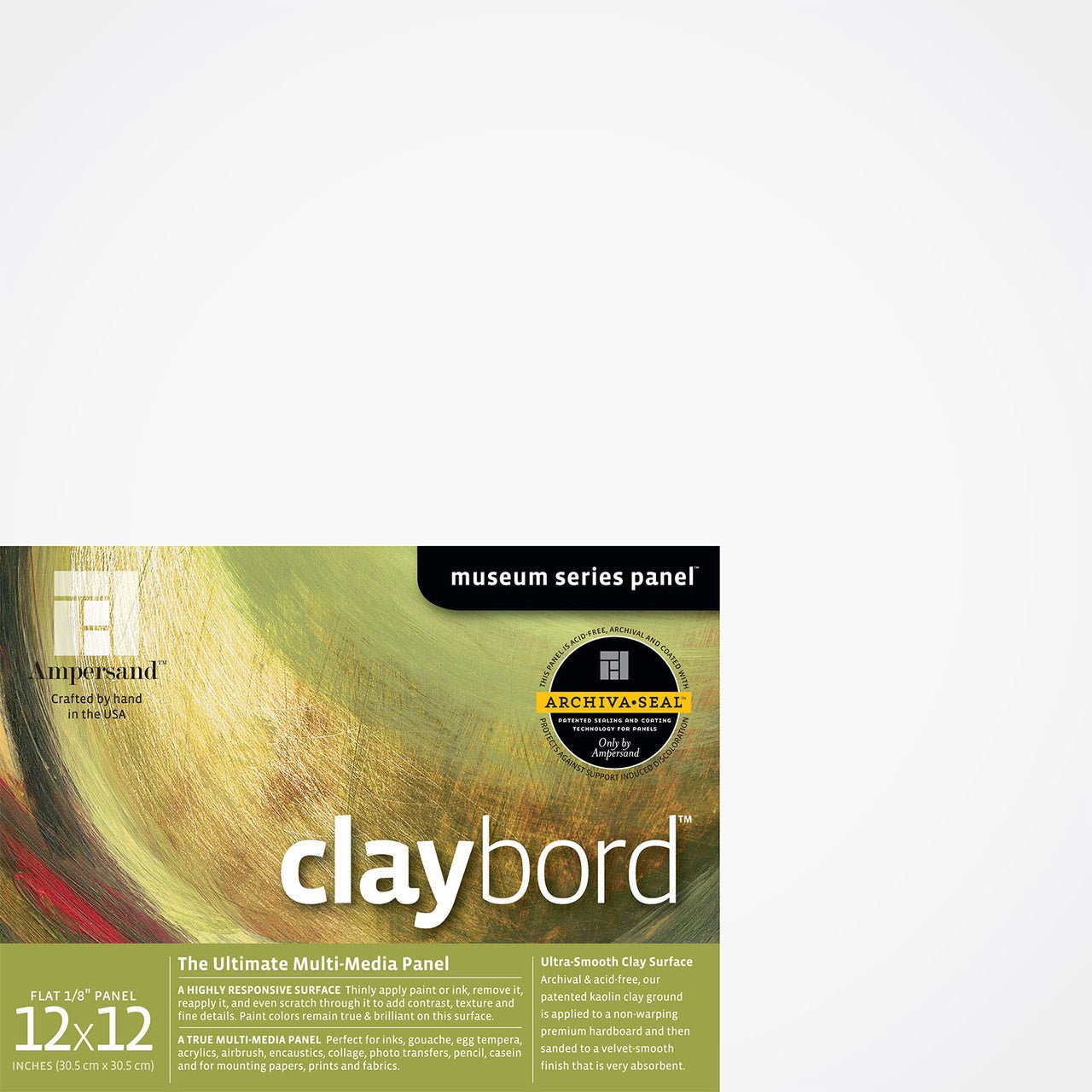 Ampersand Claybord 12x12 inch - merriartist.com