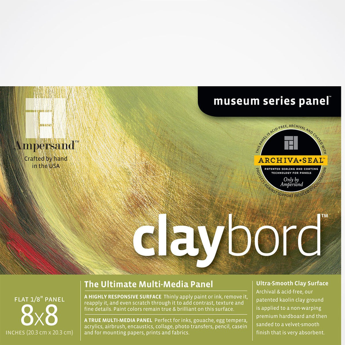 Ampersand Claybord 8x8 inch - merriartist.com