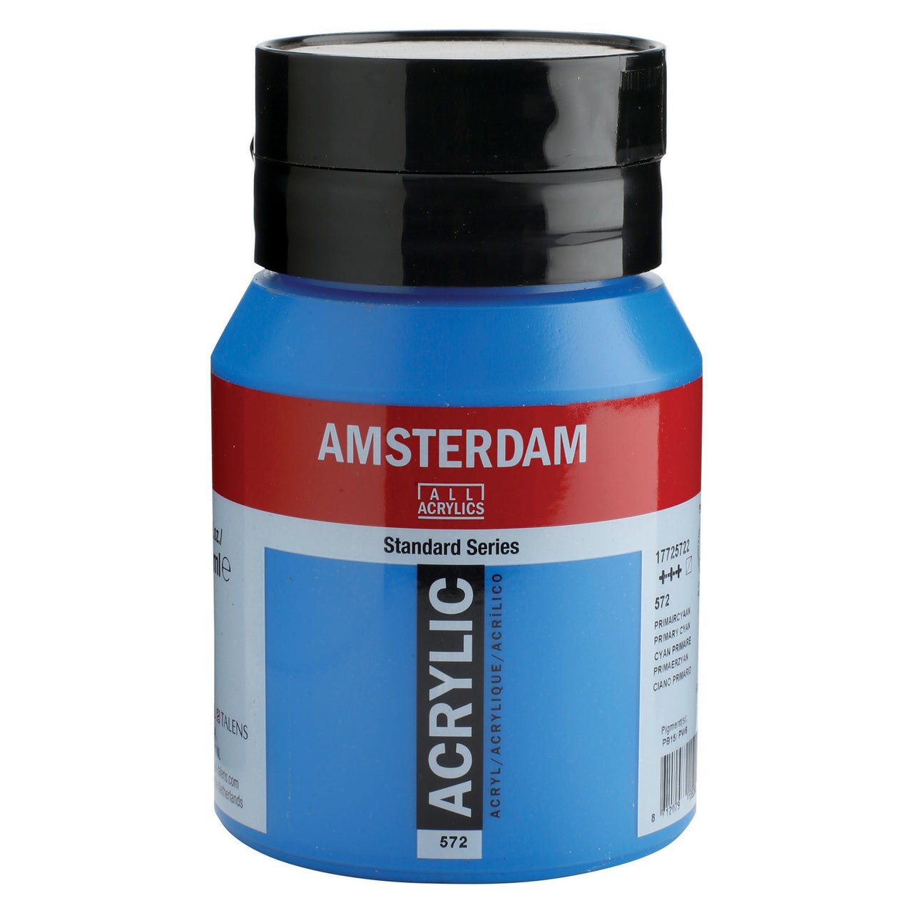 Amsterdam Standard Acrylic Paint 500ml Jar - Primary Cyan - merriartist.com