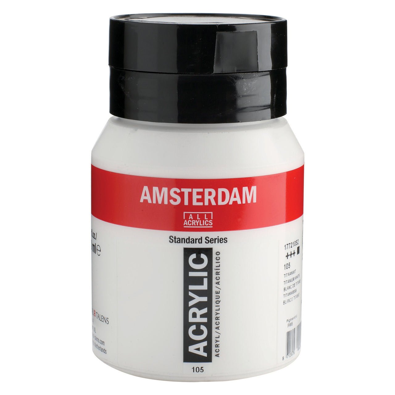 Amsterdam Standard Acrylic Paint 500ml Jar - Titanium White - merriartist.com