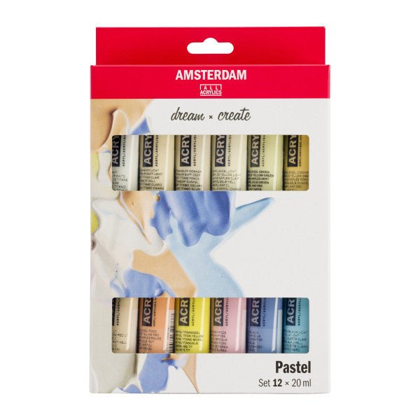 Amsterdam Standard Series Acrylic Paint 12 Color Set - 20 ml Tubes - Pastels - merriartist.com