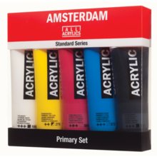 Amsterdam Standard Series Acrylic Paint 120ml Tube Primary Set of 5 Colors - The Merri Artist - merriartist.com