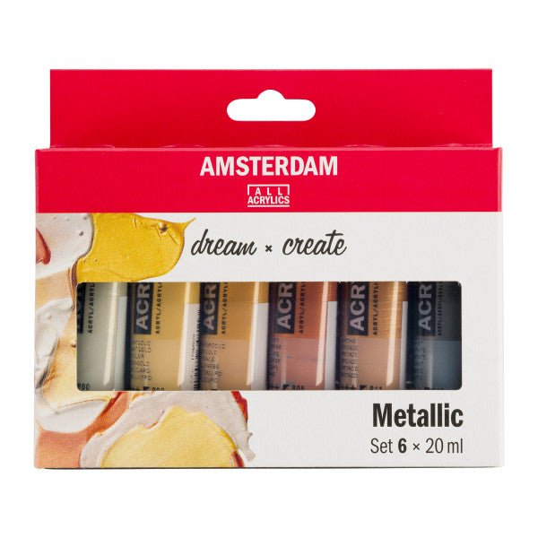 Amsterdam Standard Series Acrylic Paint 6 Color Set - 20 ml Tubes - Metallics - merriartist.com