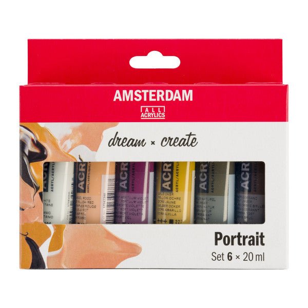 Amsterdam Standard Series Acrylic Paint 6 Color Set - 20 ml Tubes - Portrait - merriartist.com