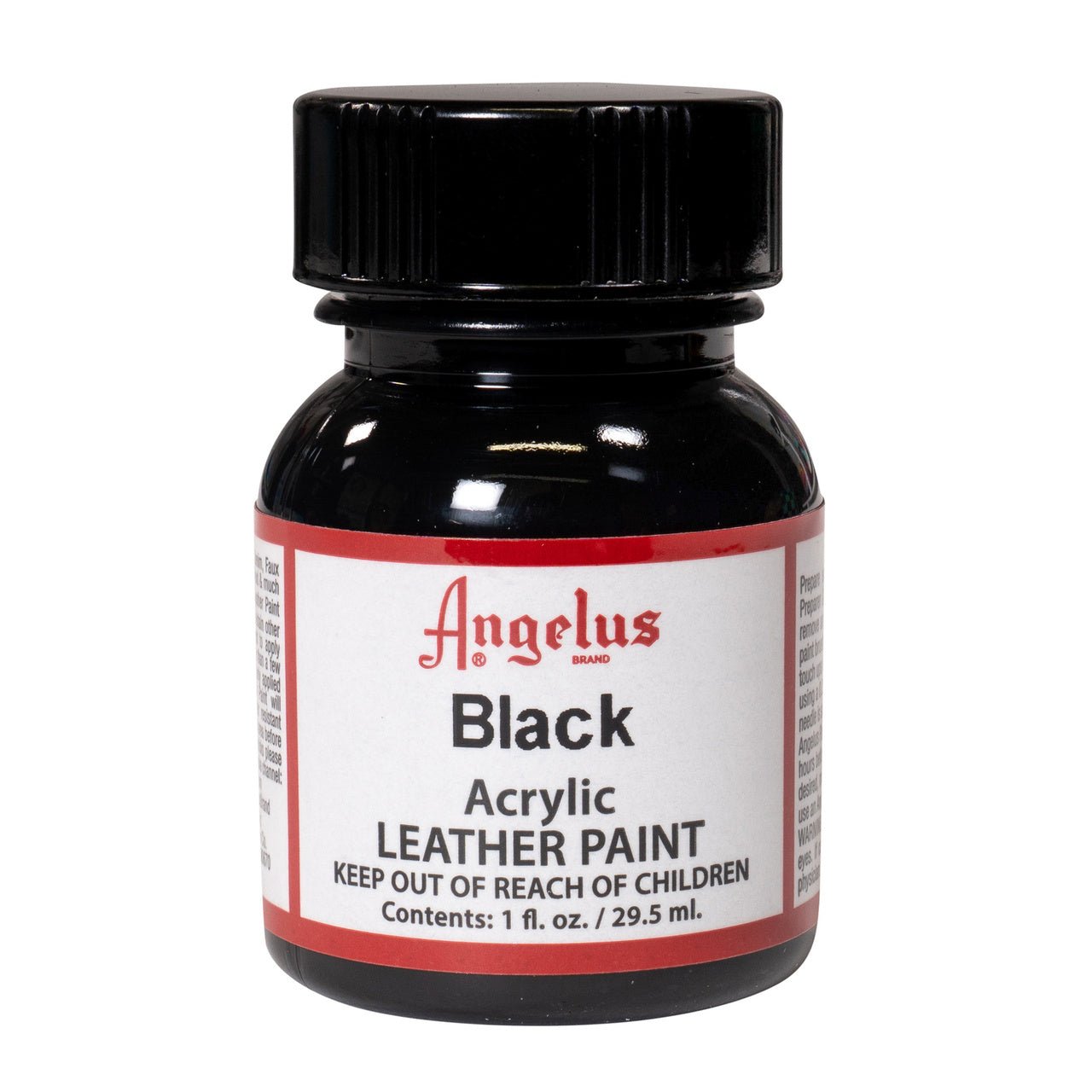 Angelus Acrylic Leather Paint - 1 oz. Bottle - Black - merriartist.com