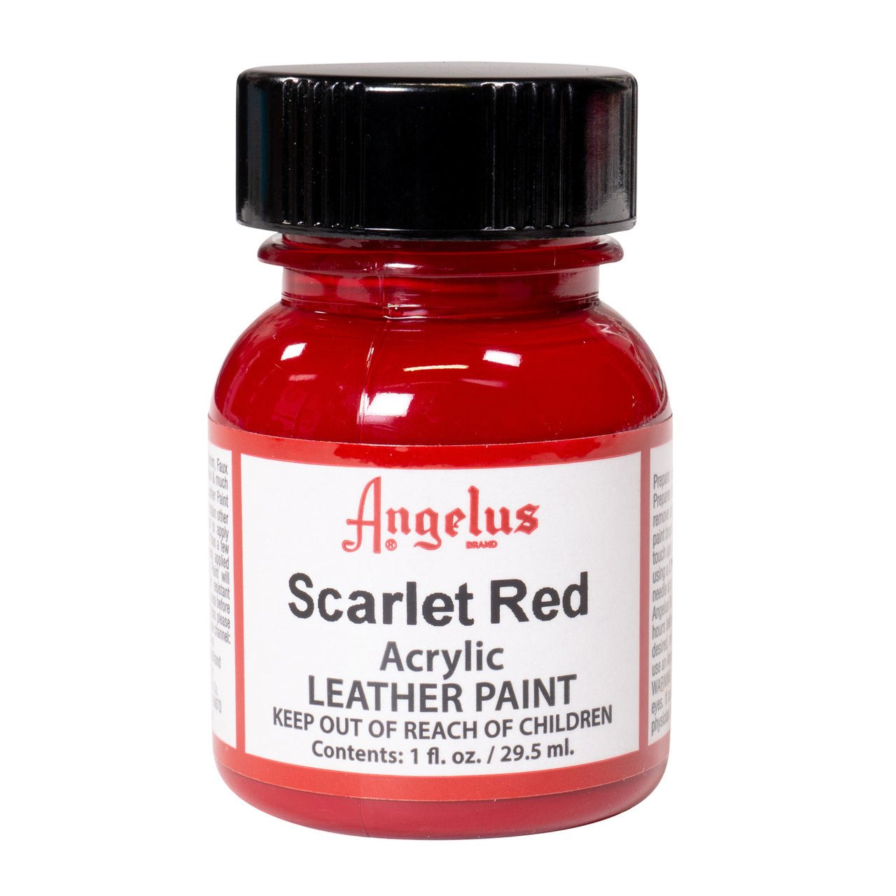 Angelus Acrylic Leather Paint - 1 oz. Bottle - Scarlet Red - merriartist.com