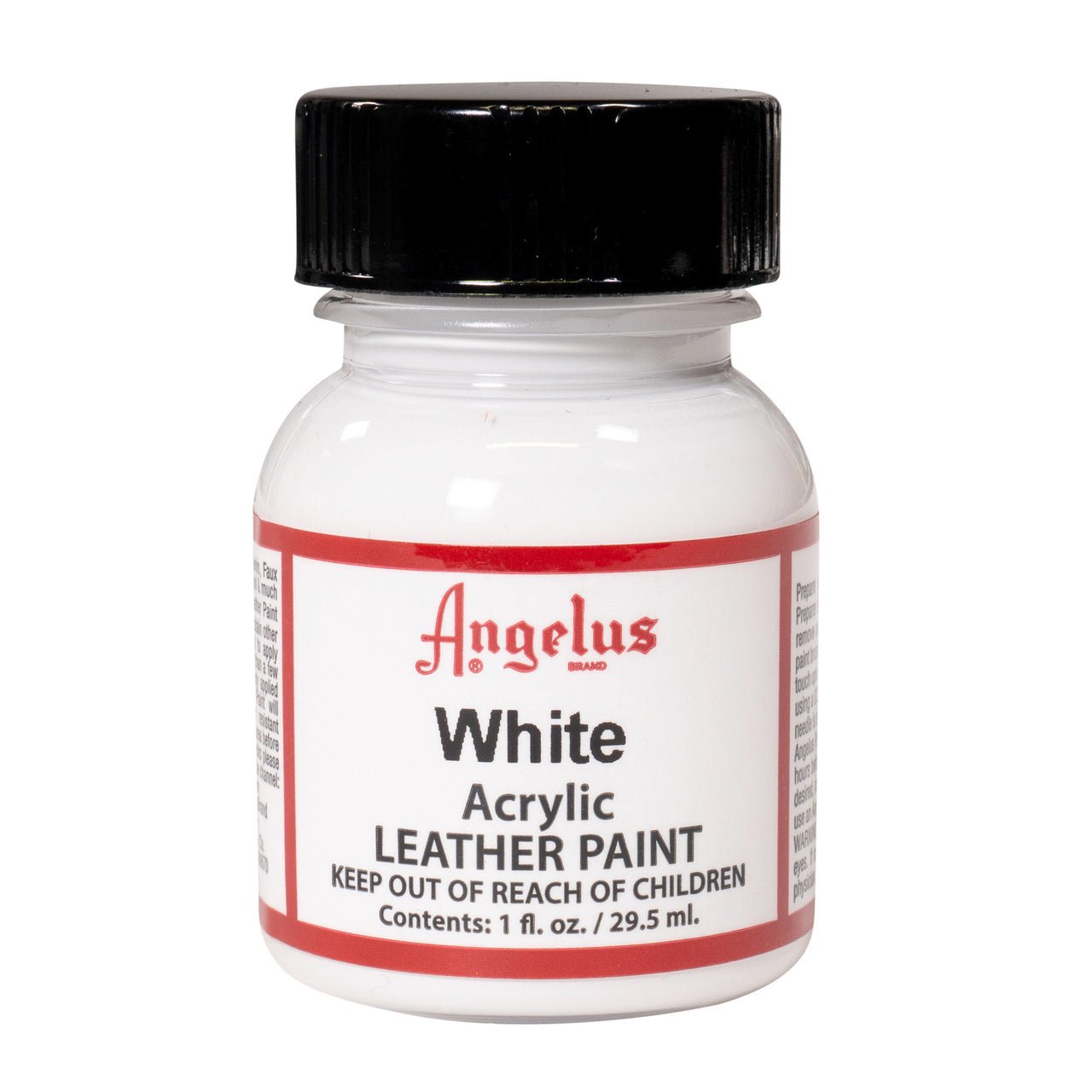 Angelus Acrylic Leather Paint - 1 oz. Bottle - White - merriartist.com