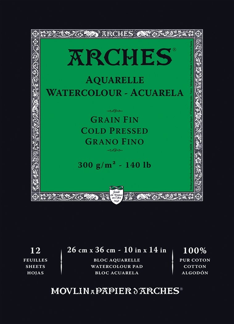 Arches Cold Press Sketchbook - 100% Cotton Paper - 5x7 Portrait Art Journal  - Mixed Media Sketchbook