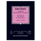 ARCHES Watercolor Hot Pressed Natural White 140 lb (300 gsm) 11.69x16.53 inch Pad (12 Sheets) - merriartist.com