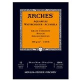 ARCHES Watercolor Rough Natural White 140 lb 300 gsm 10x14 inch Pad (12 Sheets)