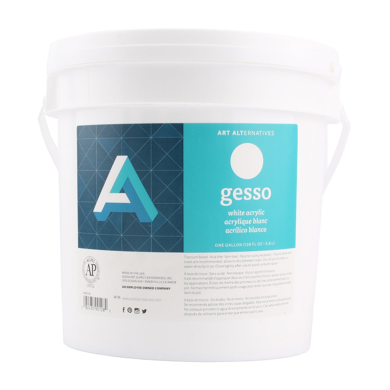 Art Alternatives White Acrylic Gesso - gallon (128 ounce) - merriartist.com