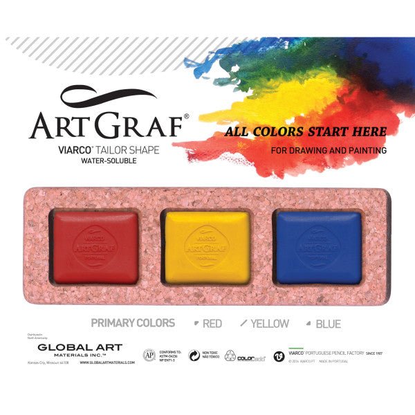 ArtGraf Tailor Shape Pigment Discs Sets, 3-Color Primary Colors Set - The Merri Artist - merriartist.com