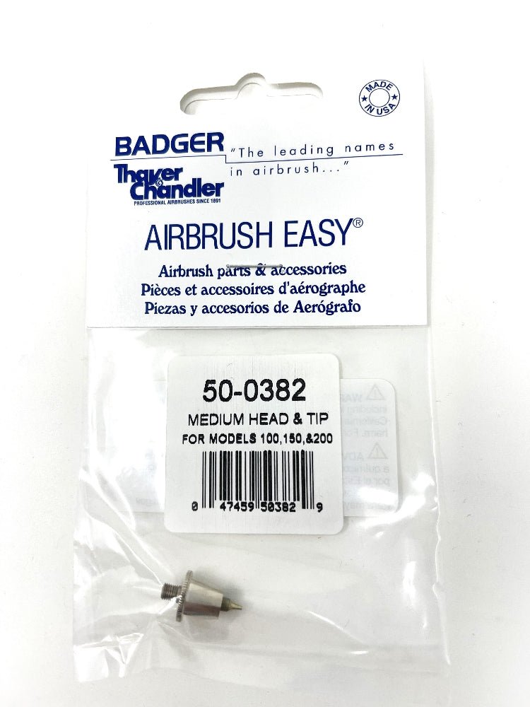 Badger Airbrush Replacement Part 50-0382 Tip & Head - Medium - merriartist.com