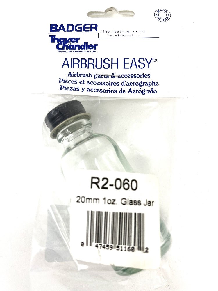 Badger Airbrush Replacement Part R2-060 20mm 1oz. Glass Jar - merriartist.com