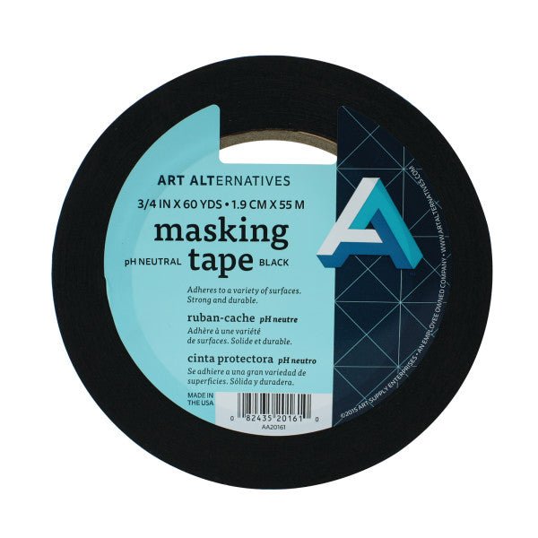 Black Masking Tape 3/4 inch x 60 yards - merriartist.com