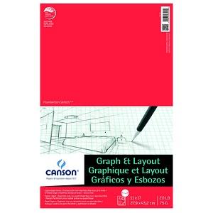 Canson Graph & Layout Paper Pad - 8 sq per inch 11X17 - merriartist.com