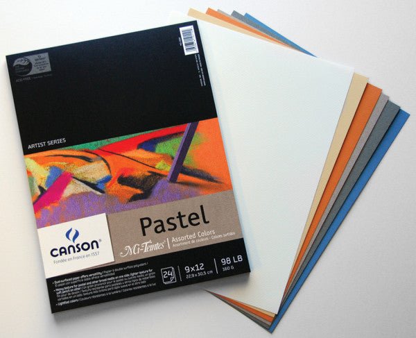 Canson Mi-Teintes Paper Pad - 24 sheets Assorted Colors 9x12 - merriartist.com