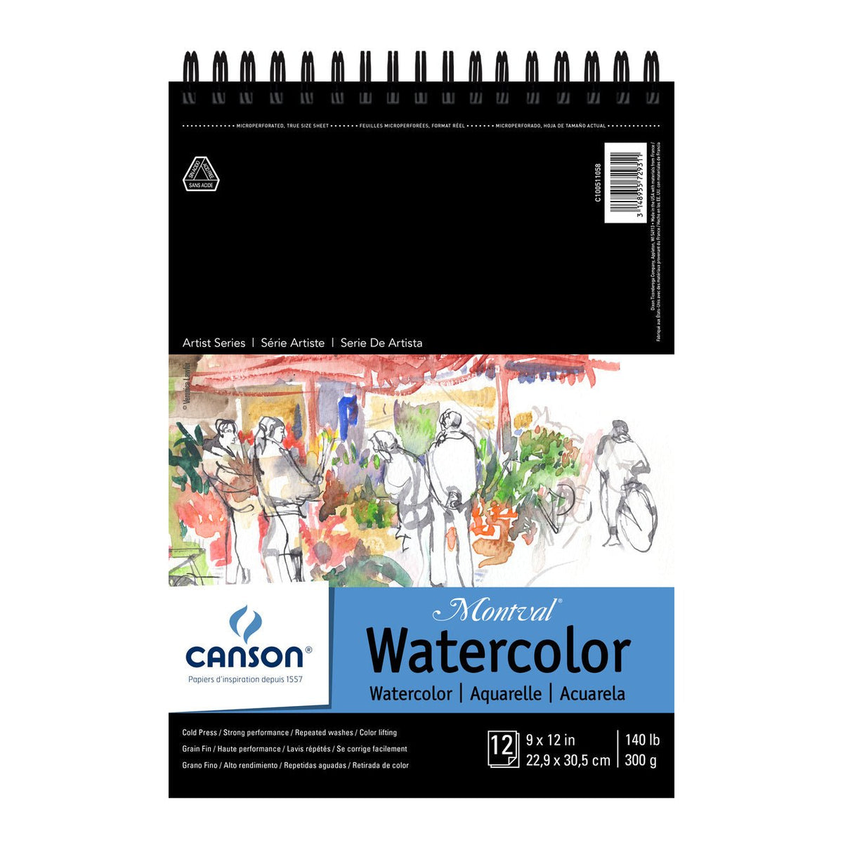 Canson Montval 140 lb. Watercolor pad 9x12 - merriartist.com