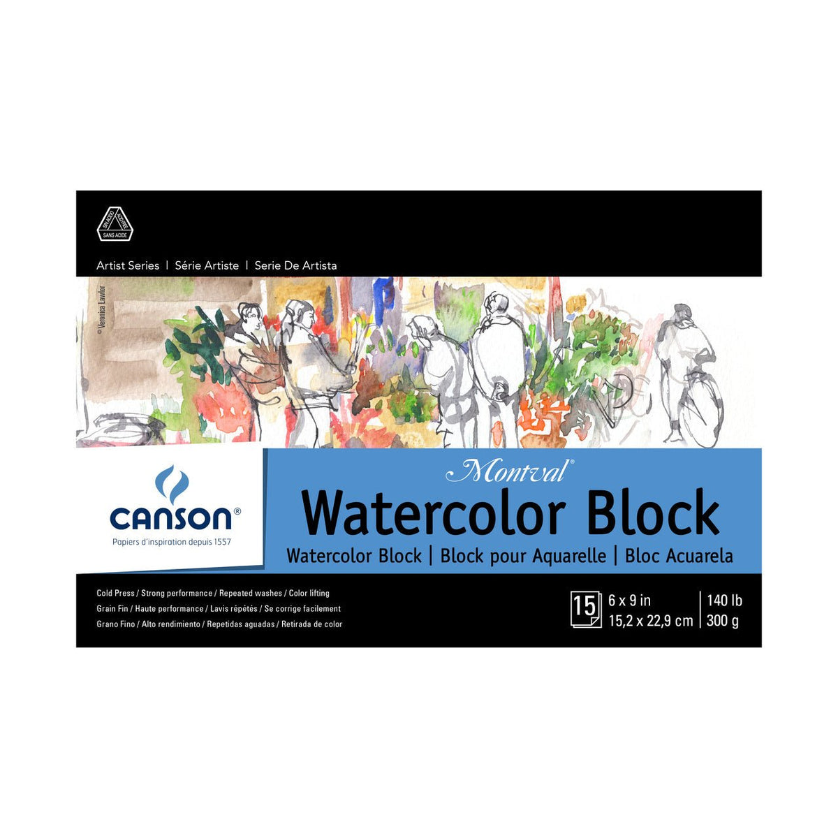 Canson Montval Watercolor Block 140 lb 6x9 inch - merriartist.com