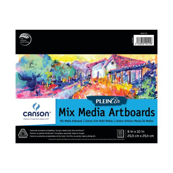 Canson Plein Air Mix Media Artboard Pad, 10 Sheets, 8" x 10" - merriartist.com