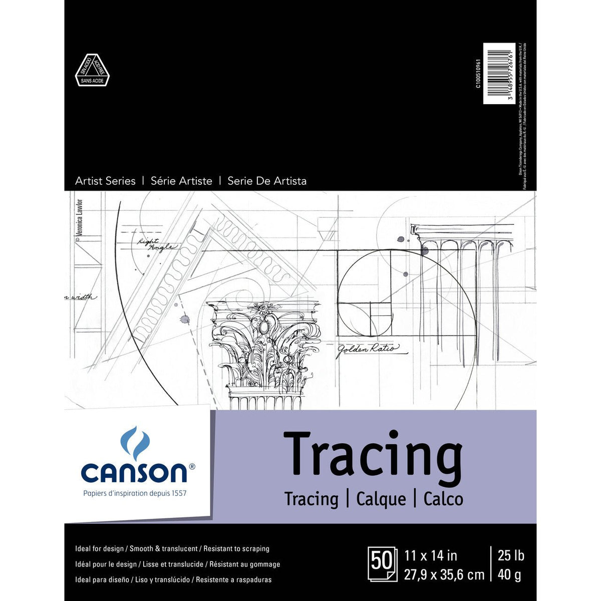 Canson Tracing Pad 25 lb - 50 Sheets 11X14 - merriartist.com