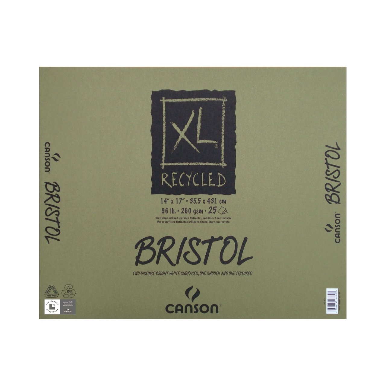 Canson XL Recycled Bristol - 25 Sheet Pad - 14x17 inch - merriartist.com