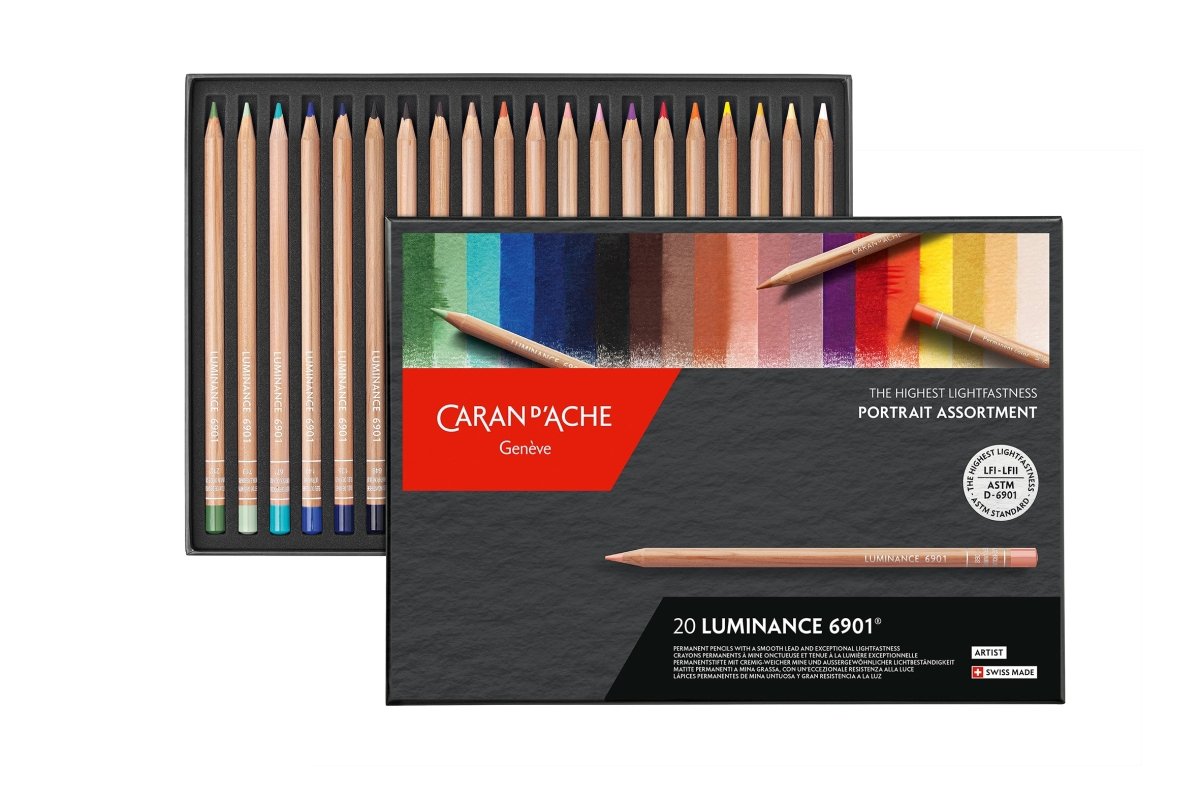 Caran d'Ache Luminance 6901 Colored Pencil - Portrait Colors, Set of 20 - The Merri Artist - merriartist.com