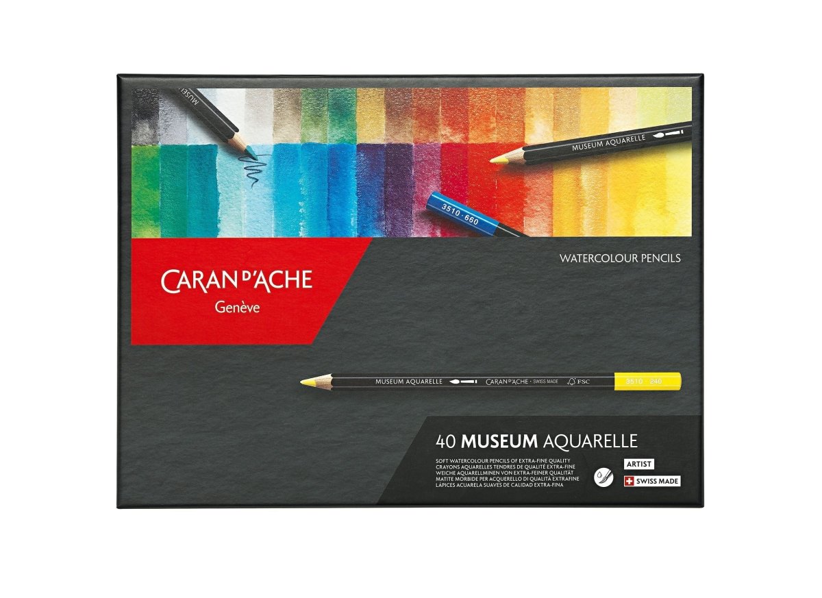 Caran d'Ache Museum Aquarelle Pencils - 40 color Set - merriartist.com
