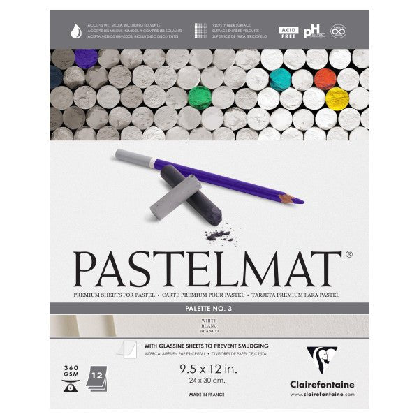 Clairefontaine Premium Pastelmat Pad PL3 (12 sheets of white) 9" x 12" - merriartist.com