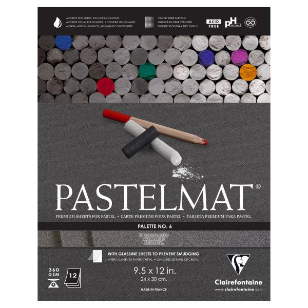 Clairefontaine Premium Pastelmat Pad PL6 (12 sheets of charcoal gray) 9" x 12" - merriartist.com