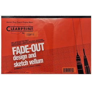 Clearprint Fade-Out Vellum Pad - Gridded 10 sq per inch 11X17 - merriartist.com