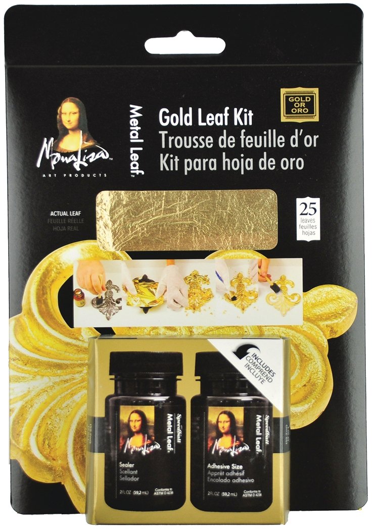 Composition Gold Leaf Kit (25 sheets) 5 1/2x5 1/2 inch - merriartist.com