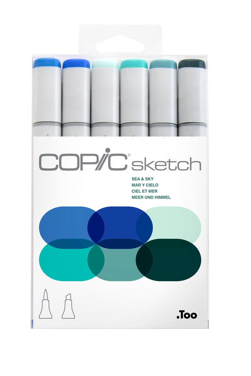 Copic Sketch Marker 6 Piece Sea & Sky Set - merriartist.com