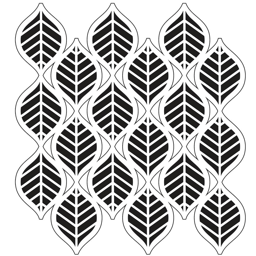 Crafters Workshop Stencil 6X6 - Art Deco Leaves - merriartist.com